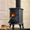 Small cast iron real fire heating fireplace