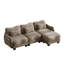 Canapé modulaire en chenille de 101,1 po avec méridienne et canapé 3 places avec 3 coussins décoratifs pour le salon