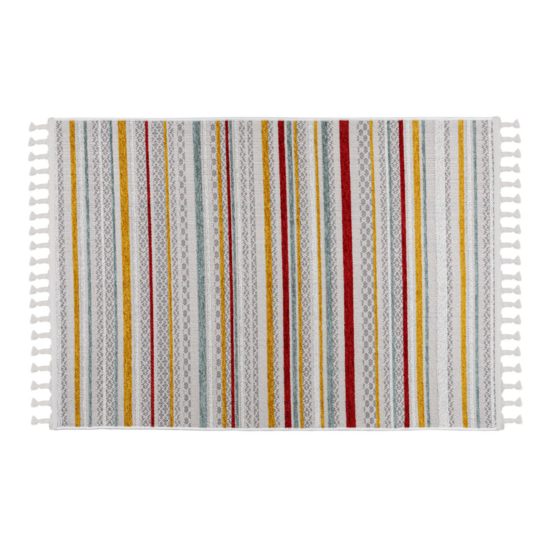 Elegant Machine Woven Area Rug, 4.0 x 5.9 Feet | 52% Polyester, 40% Cotton, 8% Chenille | Antibacterial, Washable at 86°F, 6 mm Pile Height, Cotton Base | Perfect for Living Room, Bedroom, and Dining Areas