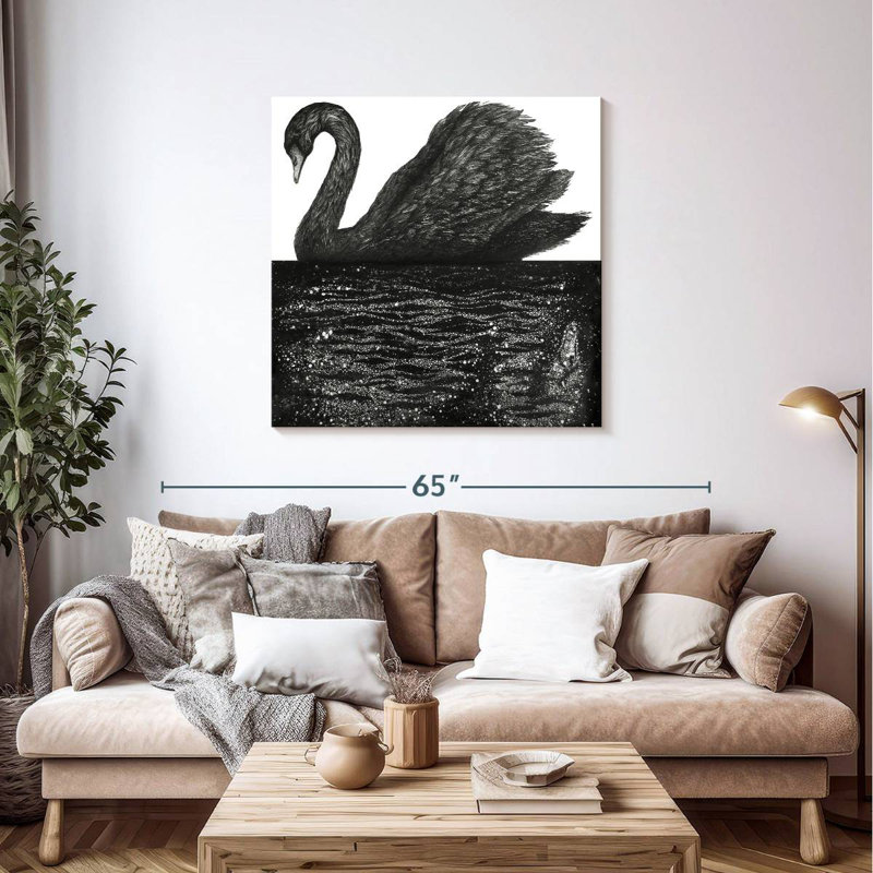 Brampt Black Swan Reflection, 39" H x 39" W