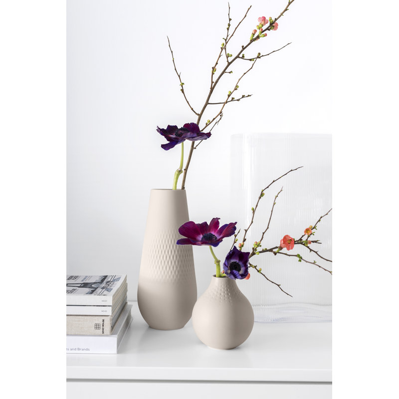 Villeroy & Boch - Manufacture Collier Sand, Small Vase Perle, 4.75 in, Premium Porcelain, Beige
