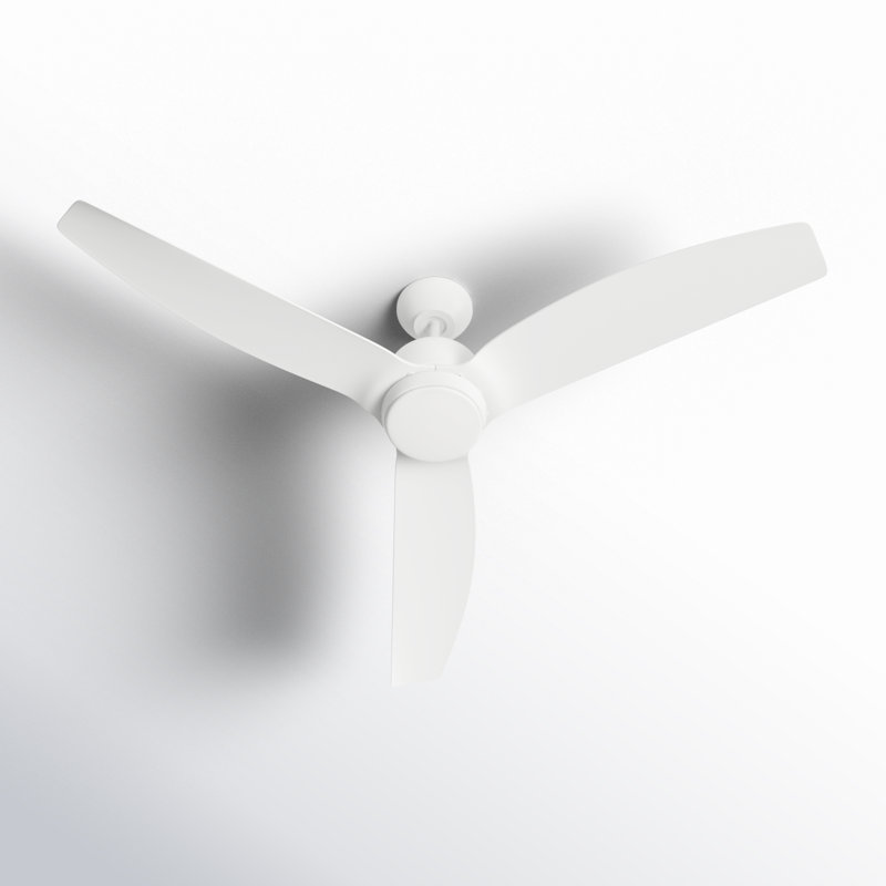 Carly 60'' Ceiling Fan with LED Lights, 15.40" H x 60" W x 60" D, White, White