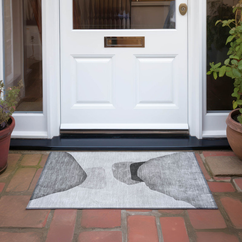 Alfonzo Washable Abstract Indoor / Outdoor Rug, Rectangle 1'8" x 2'6"