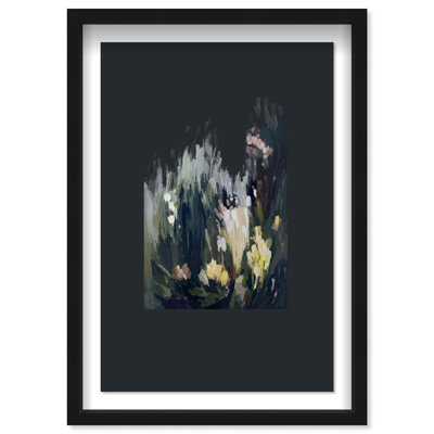 Midnight Flowers II Shadowbox Abstract Print by Oliver Gal, Black Frame, 10 x 15
