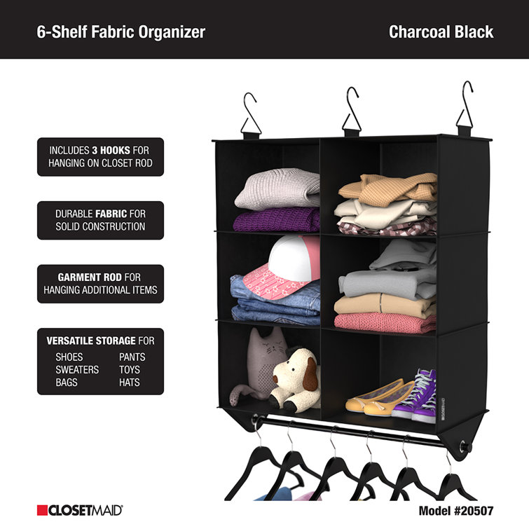 ClosetMaid Capsule 4-Cube Hanging Fabric Closet Organizer - Black