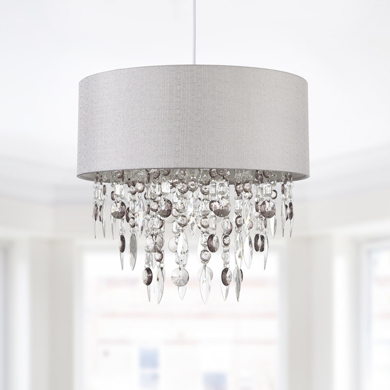 Fiji 36cm H Linen Drum Pendant Shade, Grey