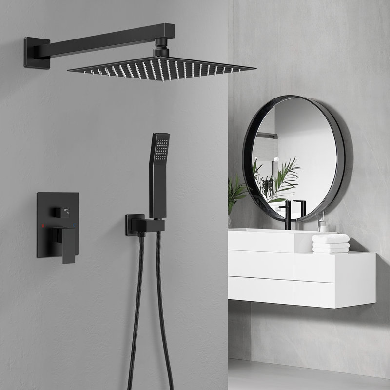 Robinet de douche 10 po, Noir mat