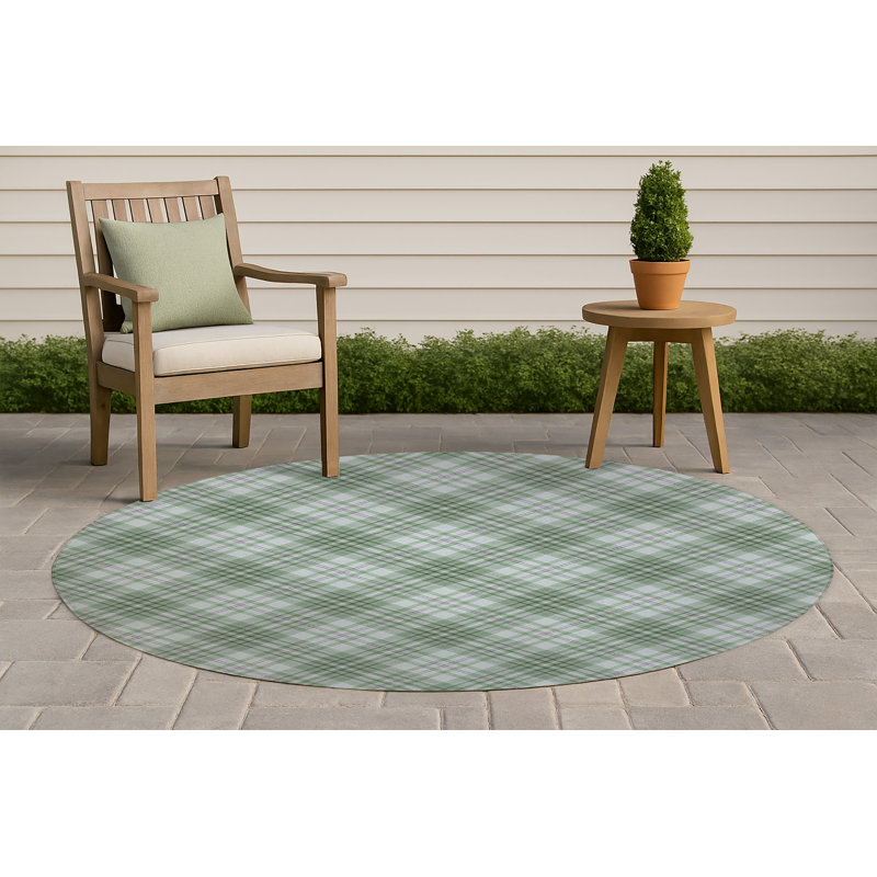 Tapis extérieur antidérapant Chinny, Rond 5 pi