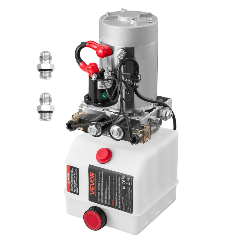 Unité hydraulique de 3 pintes, pompe de remorque à double effet, pression de surpression maximale de 3200 PSI et débit de 0,91 GPM, pompe hydraulique à courant continu de 12 V avec réservoir en métal pour le levage de la voiture