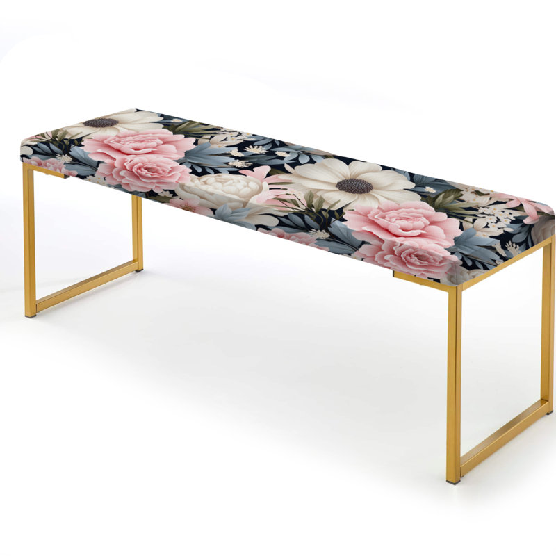 Banc rembourré or, White Boho
