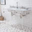 Empire Stone Oval Console Bathroom Sink with Faucet and Overflow-1909561096