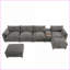 Canapé modulaire en forme de U 6 places avec repose-pieds de rangement, console, USB | Chenille 30 po de large pour salon | Gris clair, chenille-927379726