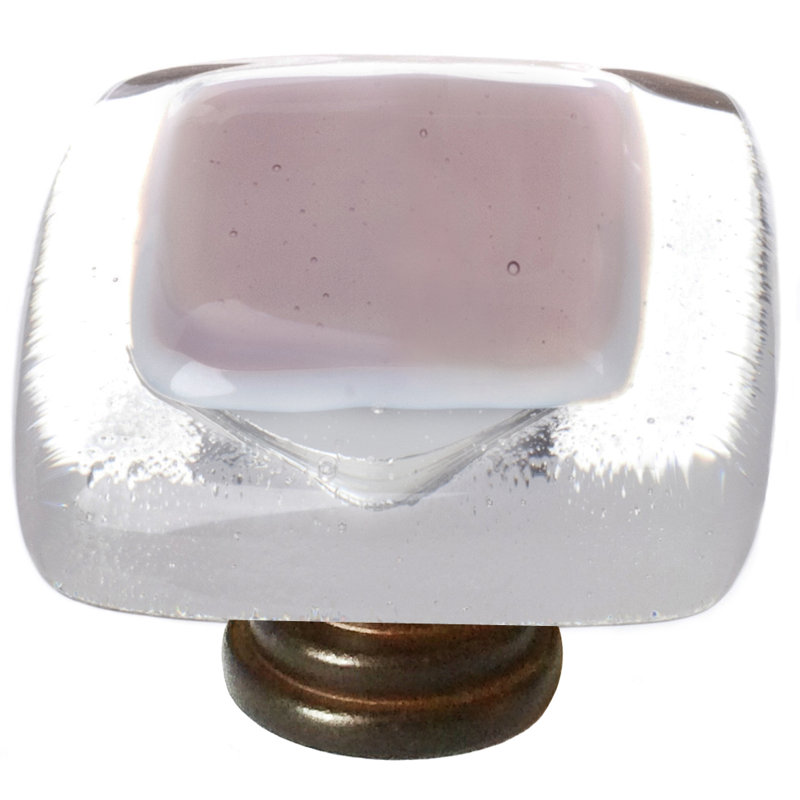 Poignée carrée 1 1/4 po, Chrome poli, Mauve