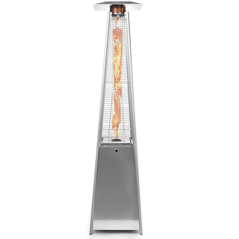 48000 Stainless Steel Propane Standing Patio Heater, Grey