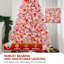 Arbre de Noël artificiel rose 4,5 pi avec éclairage réglable-42371726