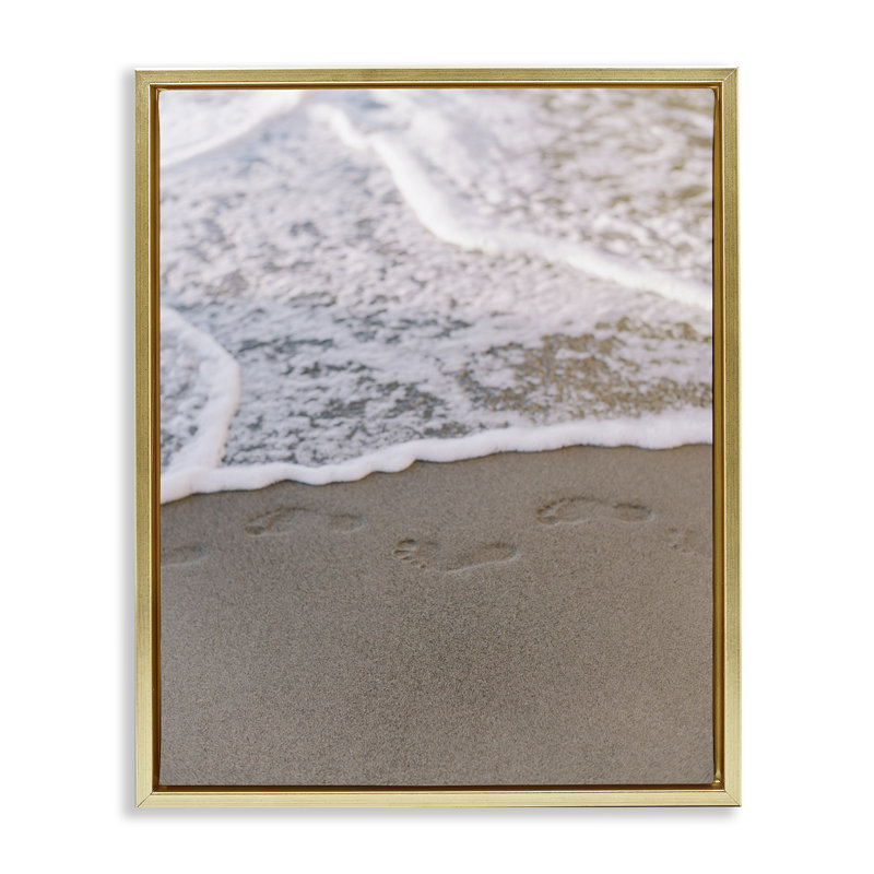 «Ocean's Edge» par Justine Milton, Cadre flottant métallique doré, H 21 po x l 17 po