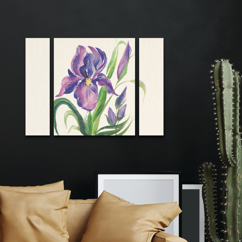 Ensemble de 3 panneaux muraux sur toile - "Bloom Bloom II" par Kristy Riz pour décoration de salon, de chambre à coucher ou de bureau 