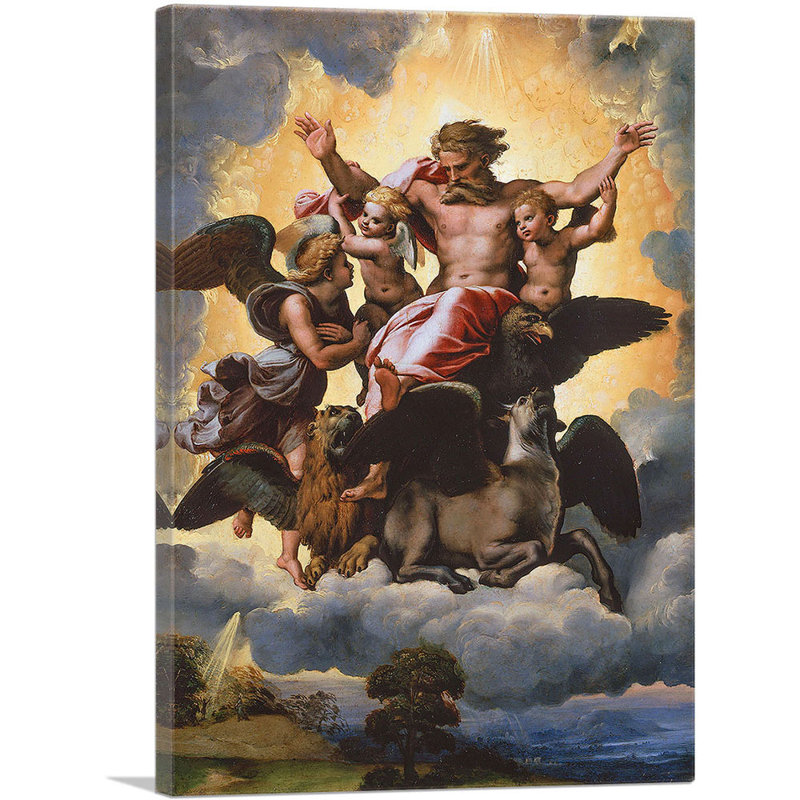 «Vision of Ezekiel 1518» par Raphael, reproduction d'art graphique sur toile tendue, H 18 po x l 12 po x P 1,5 po