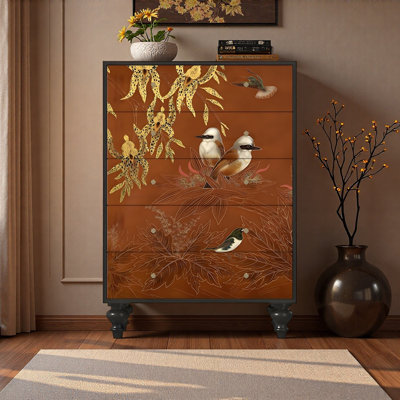 Chinese Style 5-Drawer Entryway Storage Cabinet