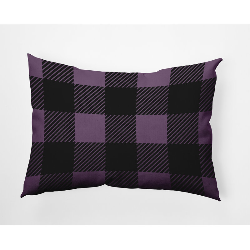 Plaid Outdoor Reversible Throw Pillow, Larkspur