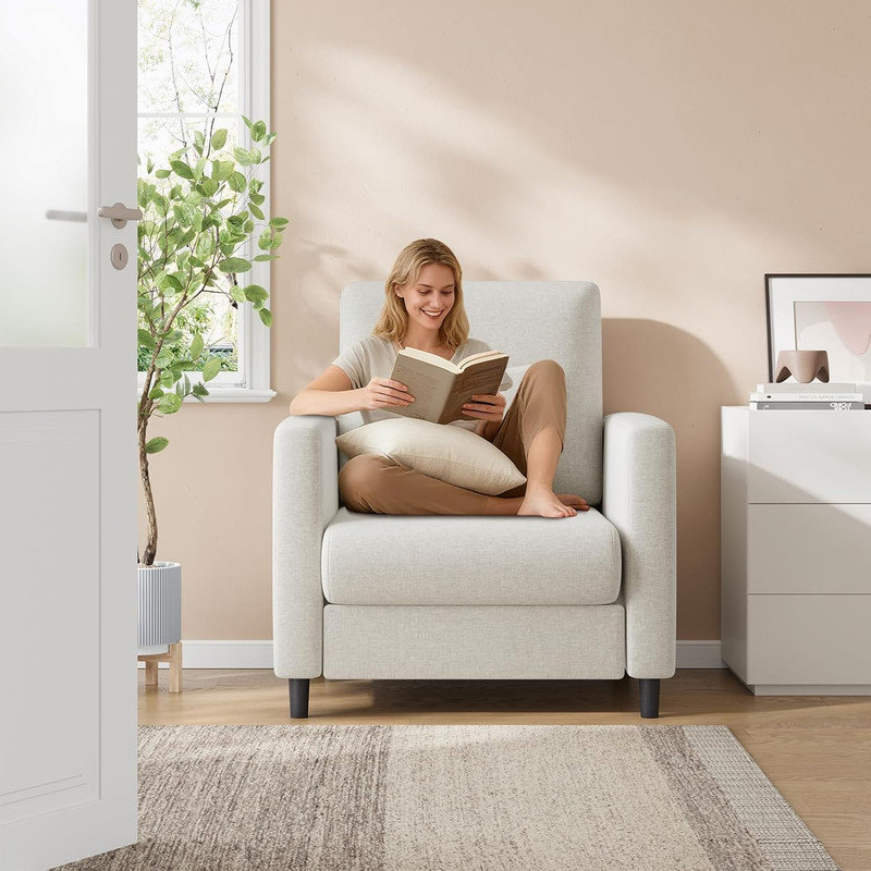 Fauteuil d'appoint pour canapé, canapé-lit en chenille pour la chambre à coucher, canapé d'appoint de salon sans outil, fauteuil confortable pour le salon, beige