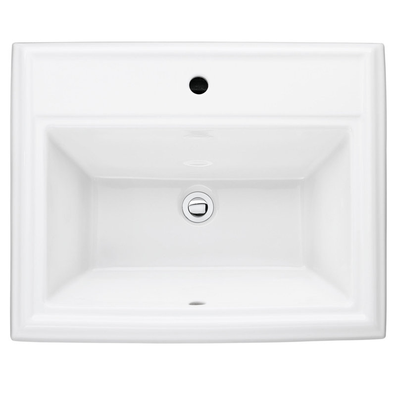 American Standard Town Square 18.75'' Ceramic Rectangular Bathroom Sink with Overflow, Linen, Single Hole