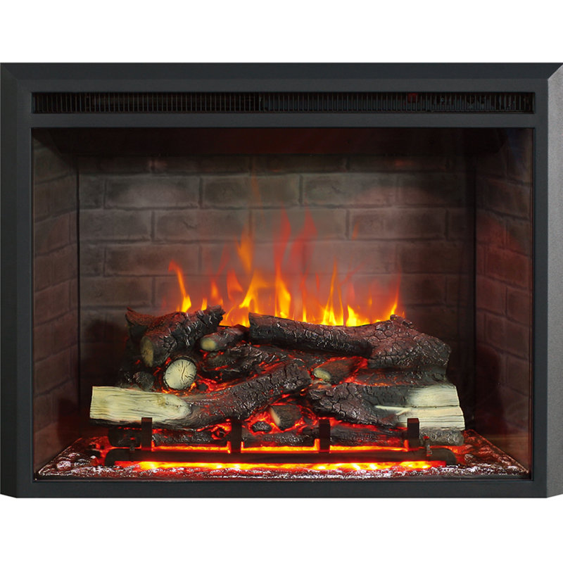 WEMBURY FLAMME Black Electric Fireplace Insert, 63cm H x 89cm W x 22cm D