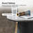Myconos Modern Round End Table with Genuine Marble Top and Oak Veneer-666036837