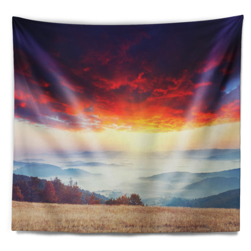 Tapisserie et nuages de polyester avec accessoires suspendus inclus, H 78 po x l 92 po