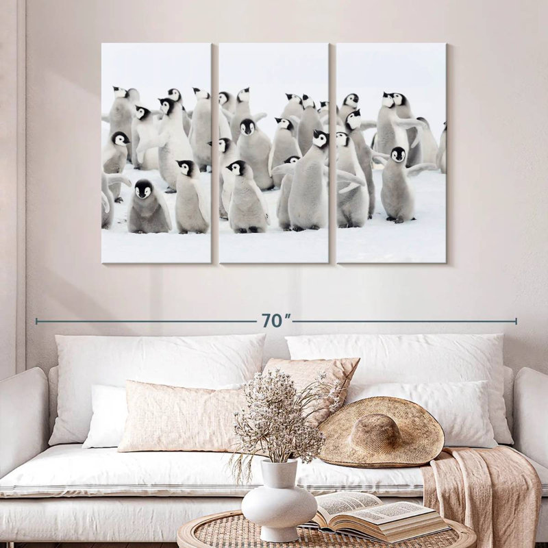 Brampt Baby Emperor Penguins, 32" H x 50" W