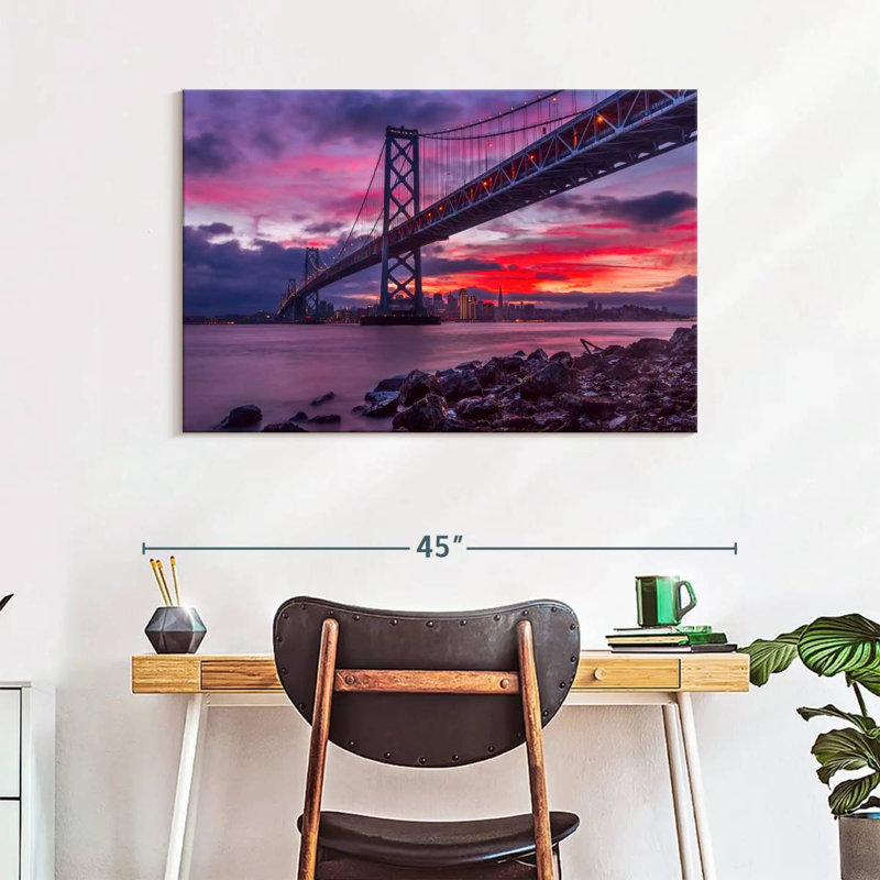Lilie San Francisco Bay Bridge Twilight, 26" H x 39" W