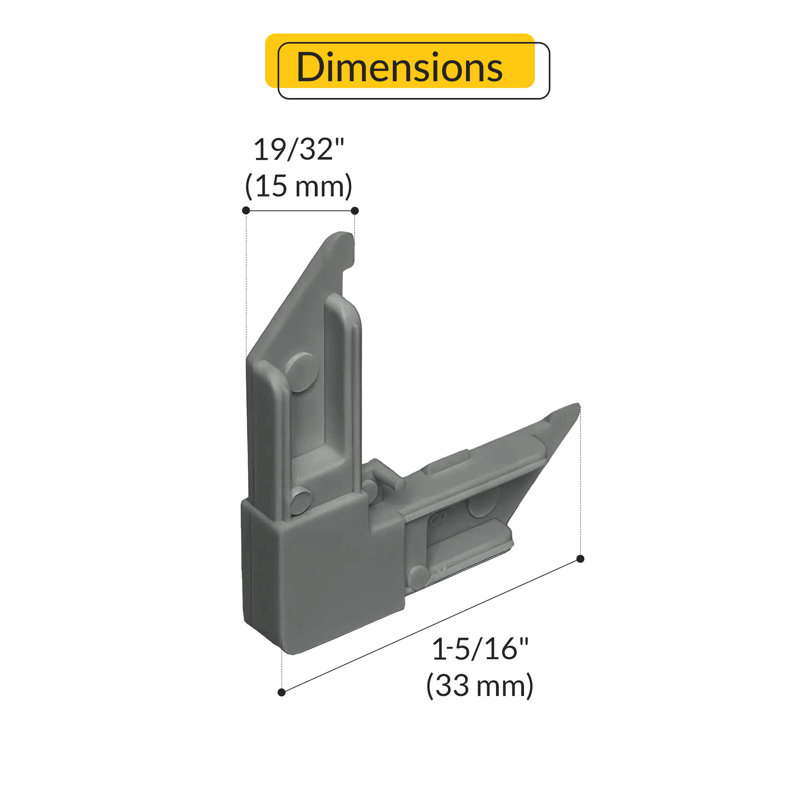 Finition grise en plastique Brixwell 90-436, Gris