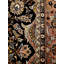 Tapis noir / brun en laine noué à la main de conception unique 6 pi x 9 pi