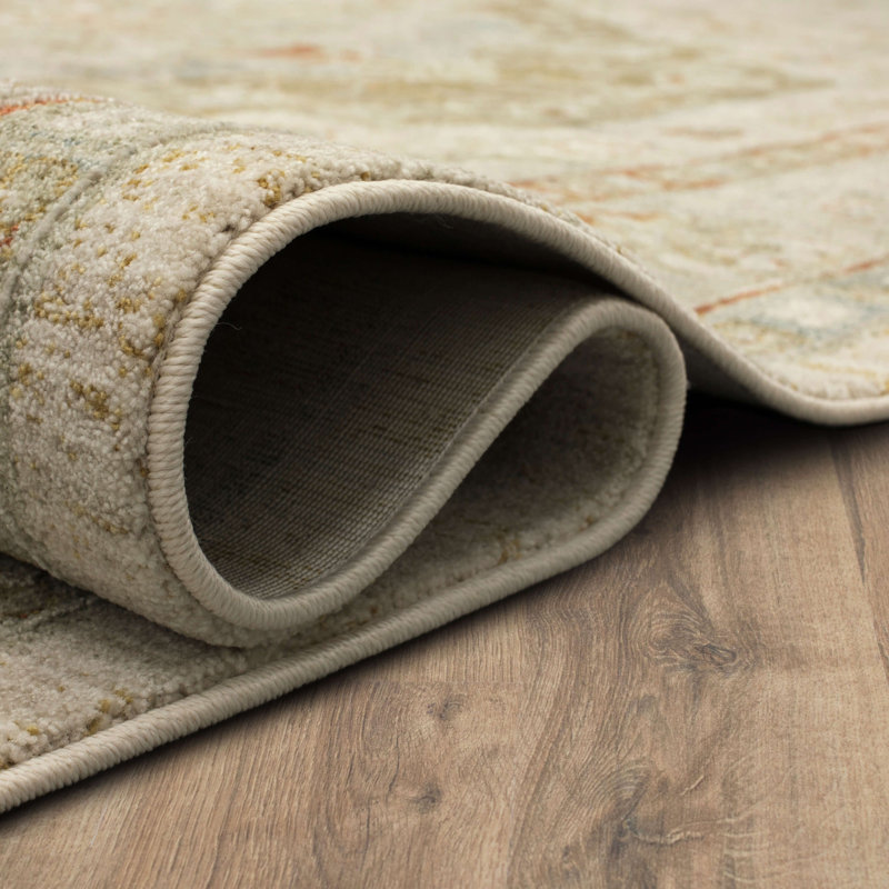 Tapis oriental tissé crème Kumra, Rectangle 6 pi 7 po x 9 pi 6 po
