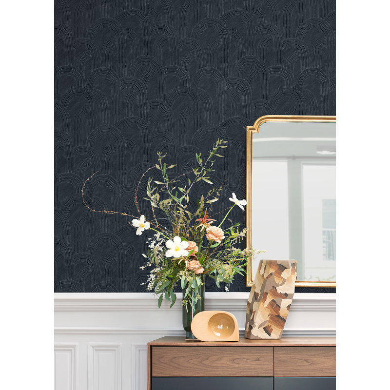 Rippled Arches Wallpaper, Blue