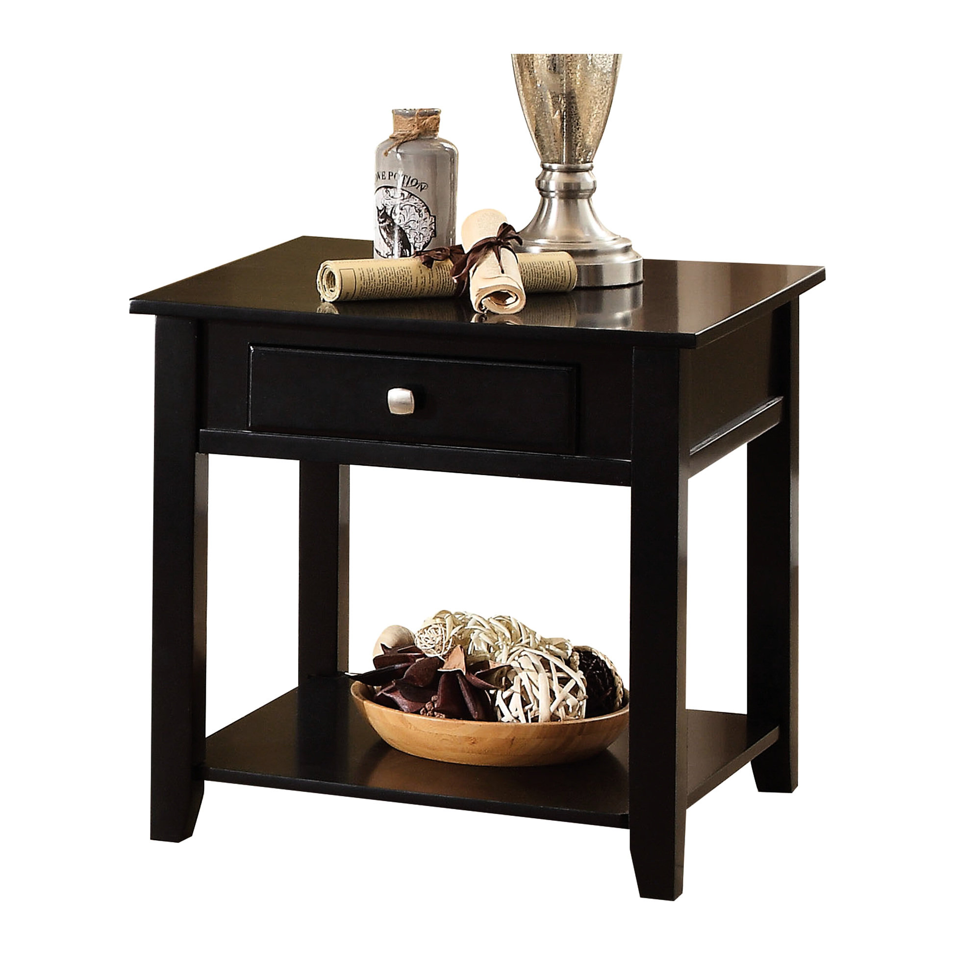 Ophelia & Co. Rectangular Black End Table For Living Space - 22inches ...