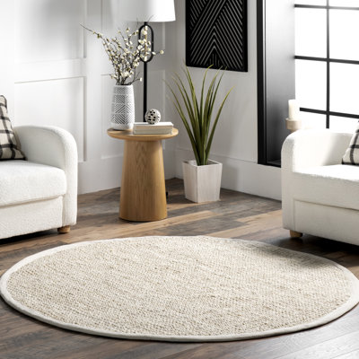 Tapis beige en jute / sisal noué à la main Palen
