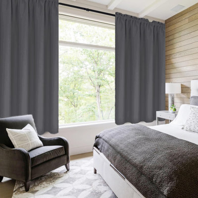 2 Panels Blackout Curtains – Thermal Insulated, Energy Saving & Noise Reducing Bedroom and Living Room Curtains, Set of 2 Rod Pocket Curtain Panels