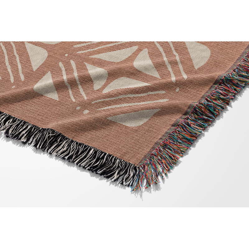 Couverture abstraite 100% coton, Simple, Brun/beige
