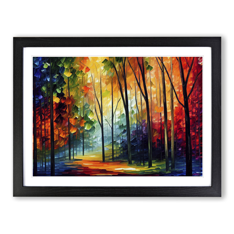 Forest Colours Vol.3 - Single Picture Frame Painting, 46cm H x 64cm W x 2cm D, Black
