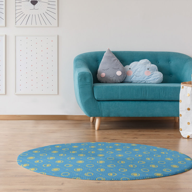 Tapis bleu/jaune lune phases, Rond 5 pi