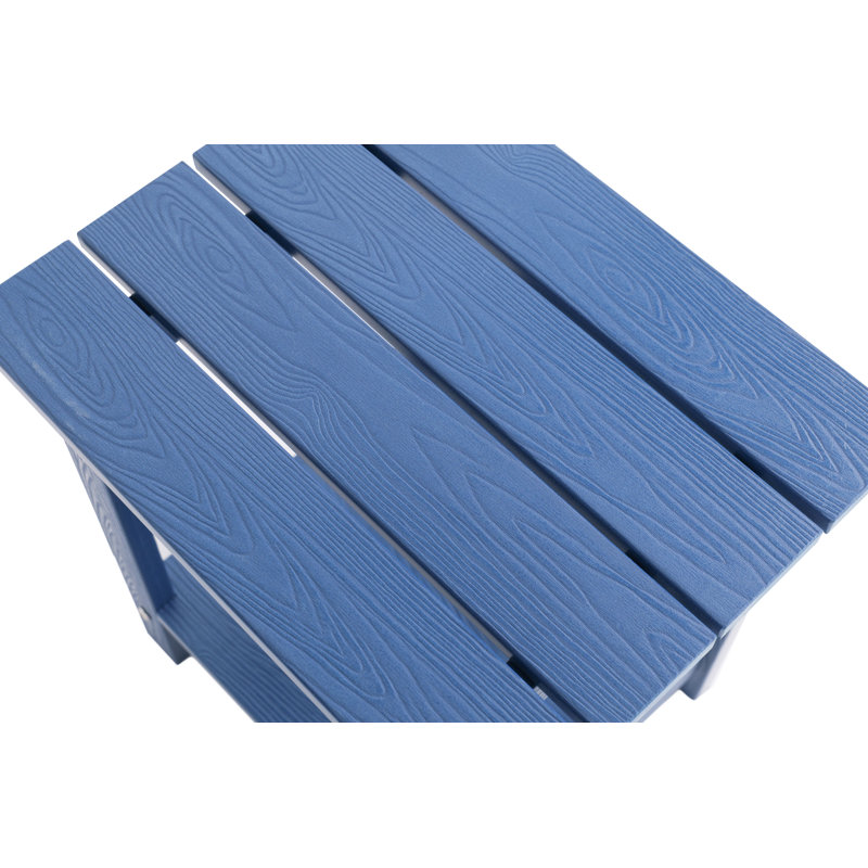 Table d'appoint extérieure double couche résistante à l'aspect bois, Bleu très foncé