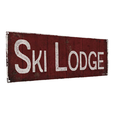 " Ski Lodge Metal Sign "