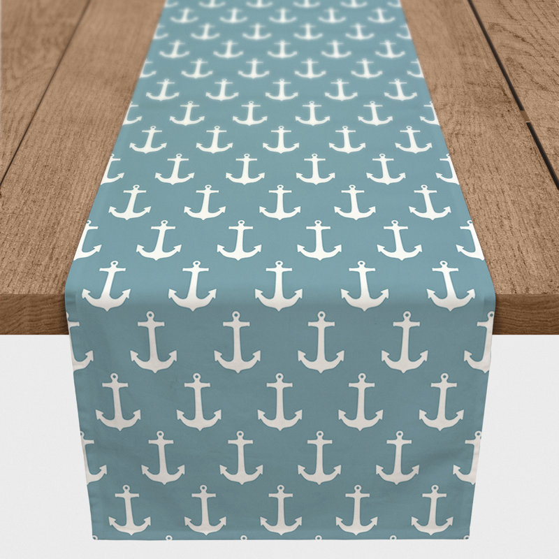 Chemin de table géométrique McKay, L 90 po x l 16 po, Bleu, Mckay Geometric