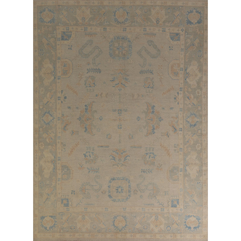 Tapis turc Oushak en laine à teinture végétale 8 x 10