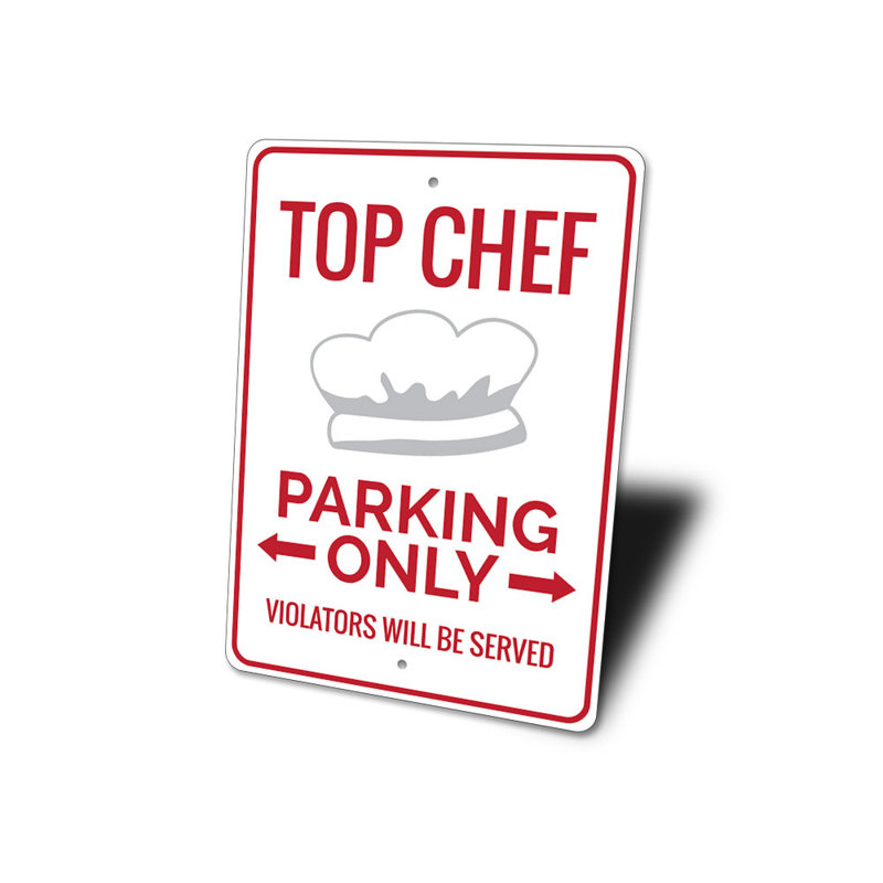 Plaque en aluminium Chef, H 14 po x l 10 po x P 0,04 po