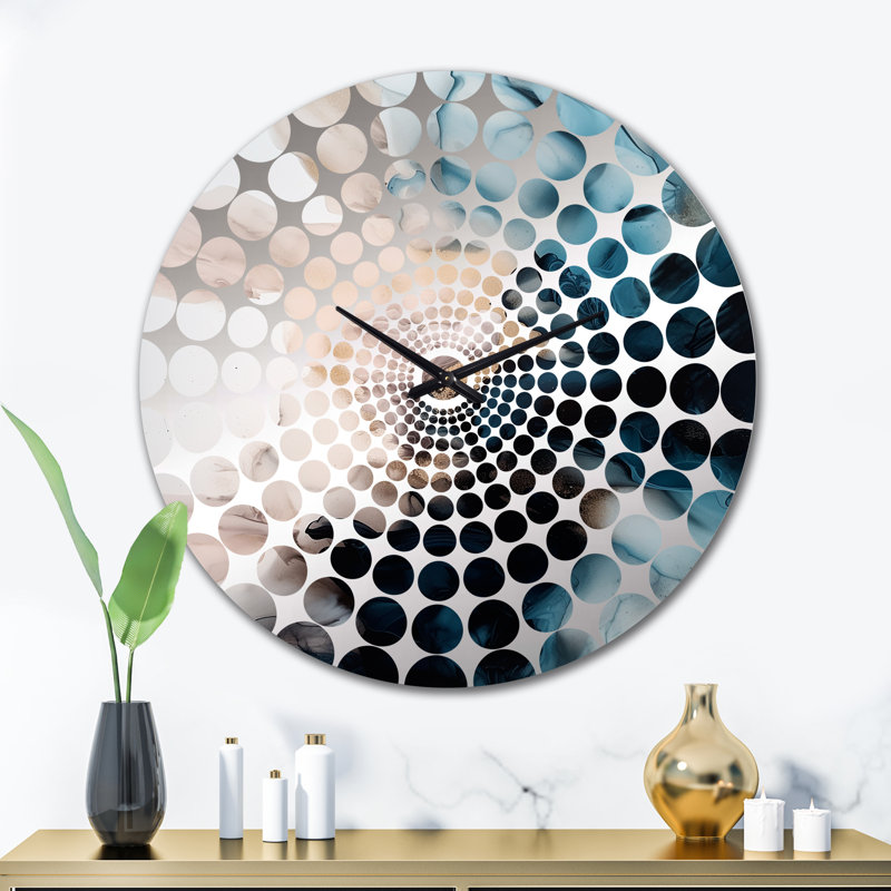 Steffanie - Abstract Marble Wall Clock, Large