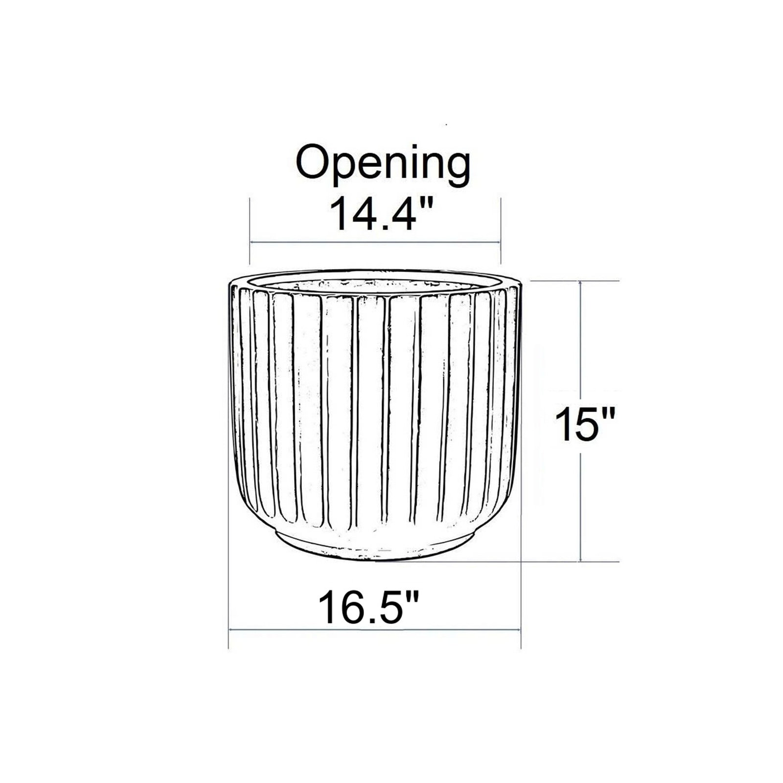 Allenville Fiberstone Planter, 15" H x 16.5" W x 16.5" D, Gray