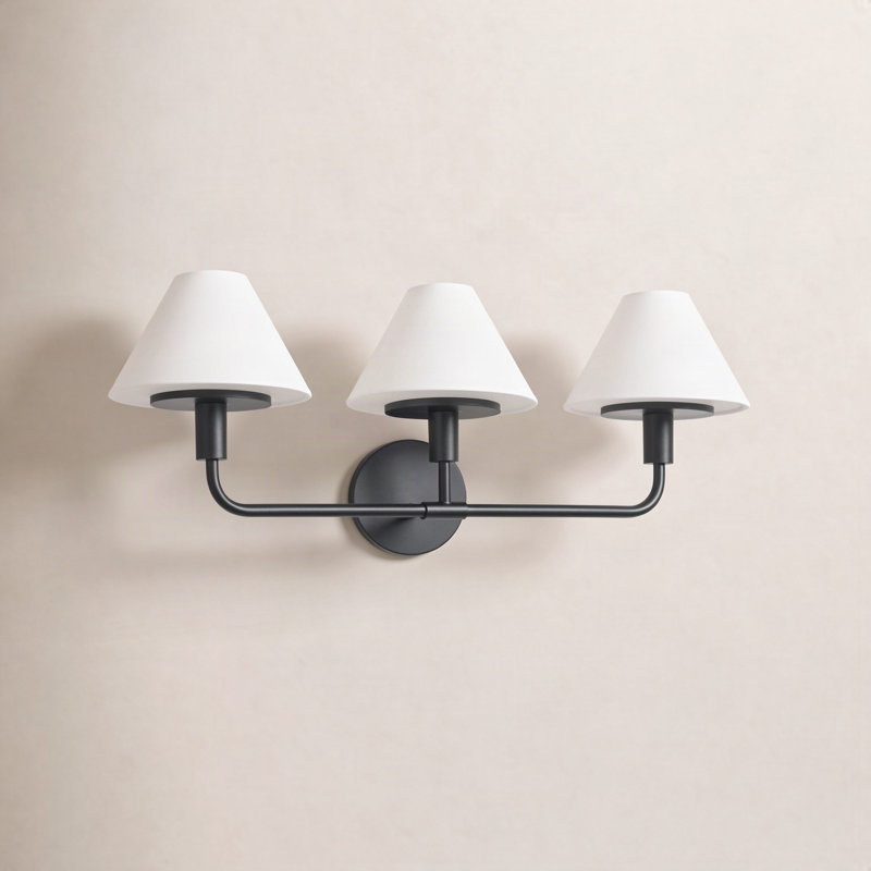 Kristin Large Sconce from Generation Lighting , 11" H x 27" W x 8.875" D, Midnight Black, 3 Lights