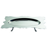 Dolce Vita Rectangular Tray with Feet 18.5" - 6 Pieces - Stainless Steel